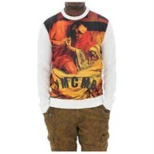 YMCMB Men's Mural Graphic Crewneck Sweatshirt White Size M NEW WITH TAGS